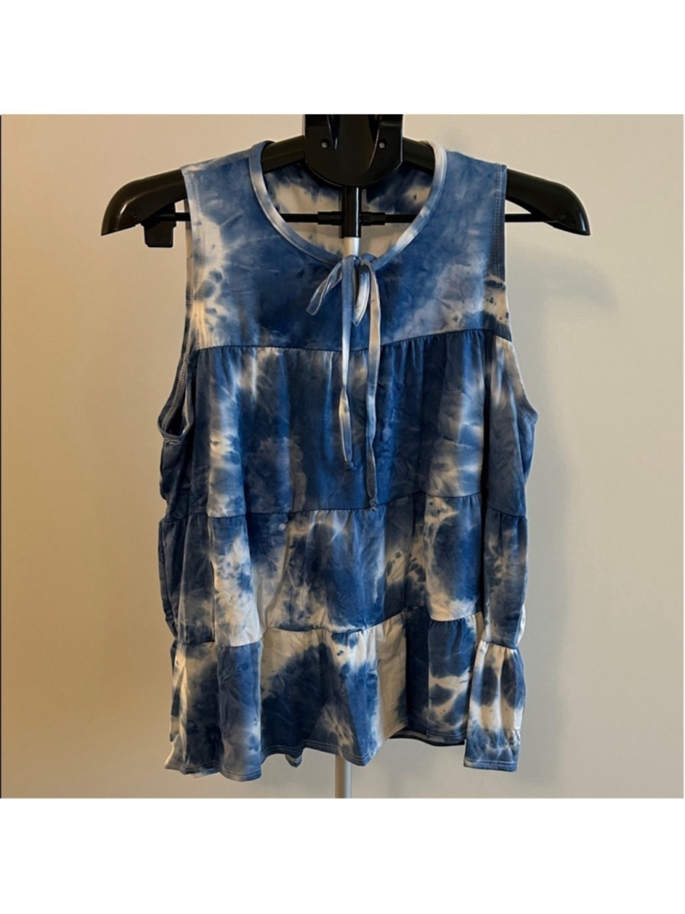 Promise Blue and White Tie-Dye Sleeveless Top - Picture 1 of 4